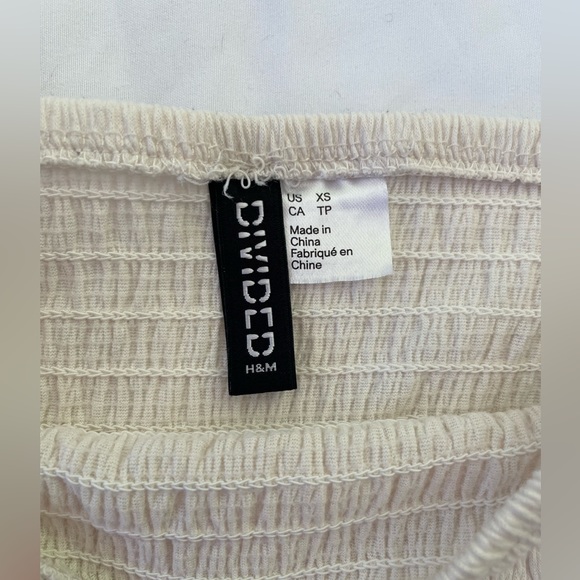 H&M White Long Sleeve Crop Top Size XS - Picture 2 of 5